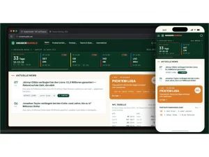 Mockup der Website InsiderHuddle, Browser-Ansicht und Smartphone-Ansicht